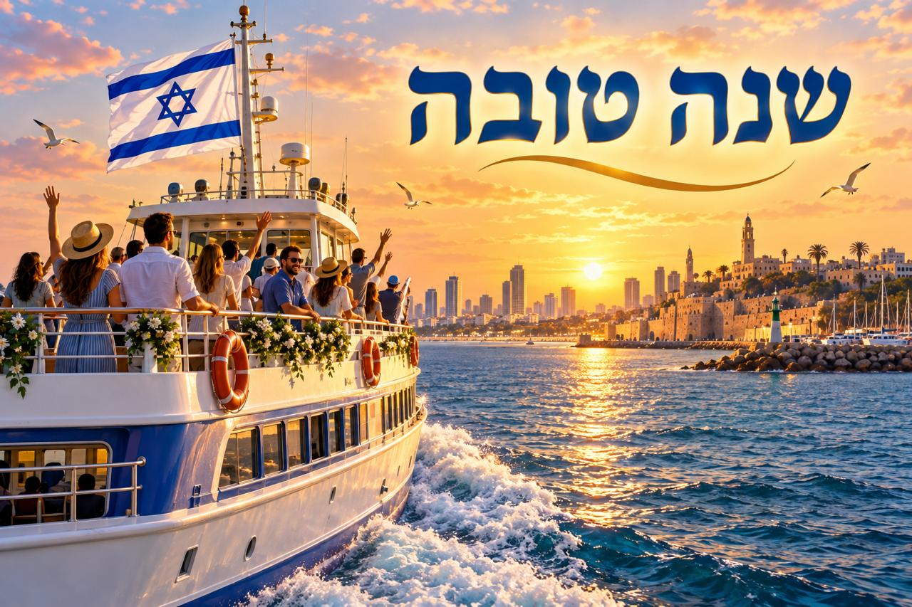 Cruise ship with Israeli flag